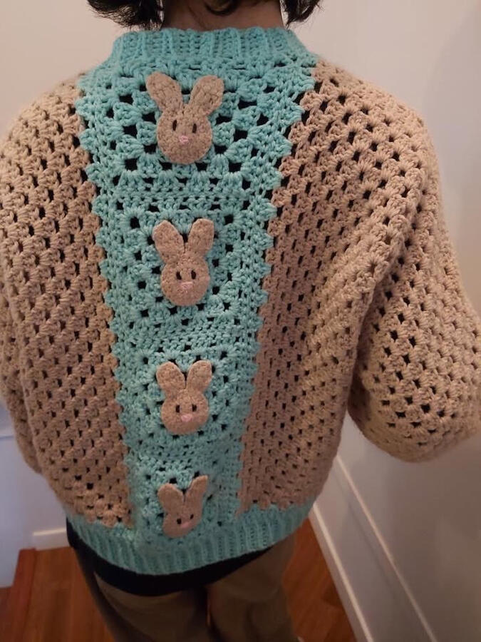 Sweet Spring Cardigan - Beige and Teal